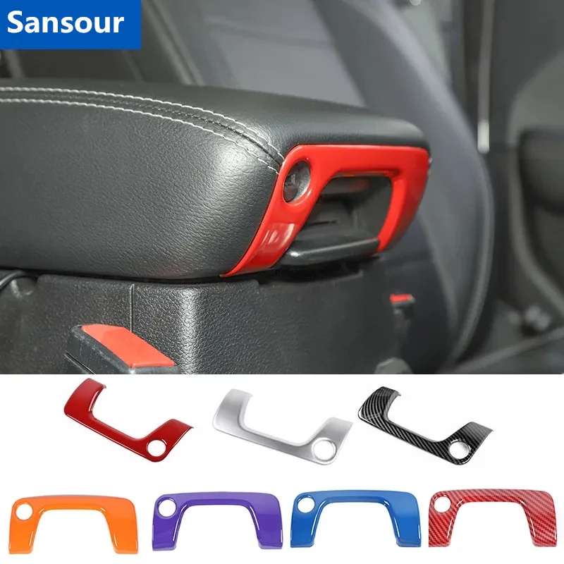 For Jeep Wrangler JL 2018+ Car Armrest Box Lock Key Hole Decoration Cover for Gladiator JT 2018 2019 2020 2021 2022 2023 2024