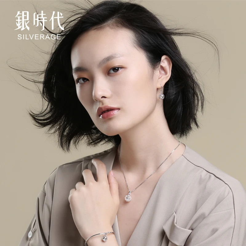 SA SILVERAG Birthday Gift Female Earrings Butterfly Sterling for Women Twin Flower Hollow S925 Sterling Silver Eardrop Female