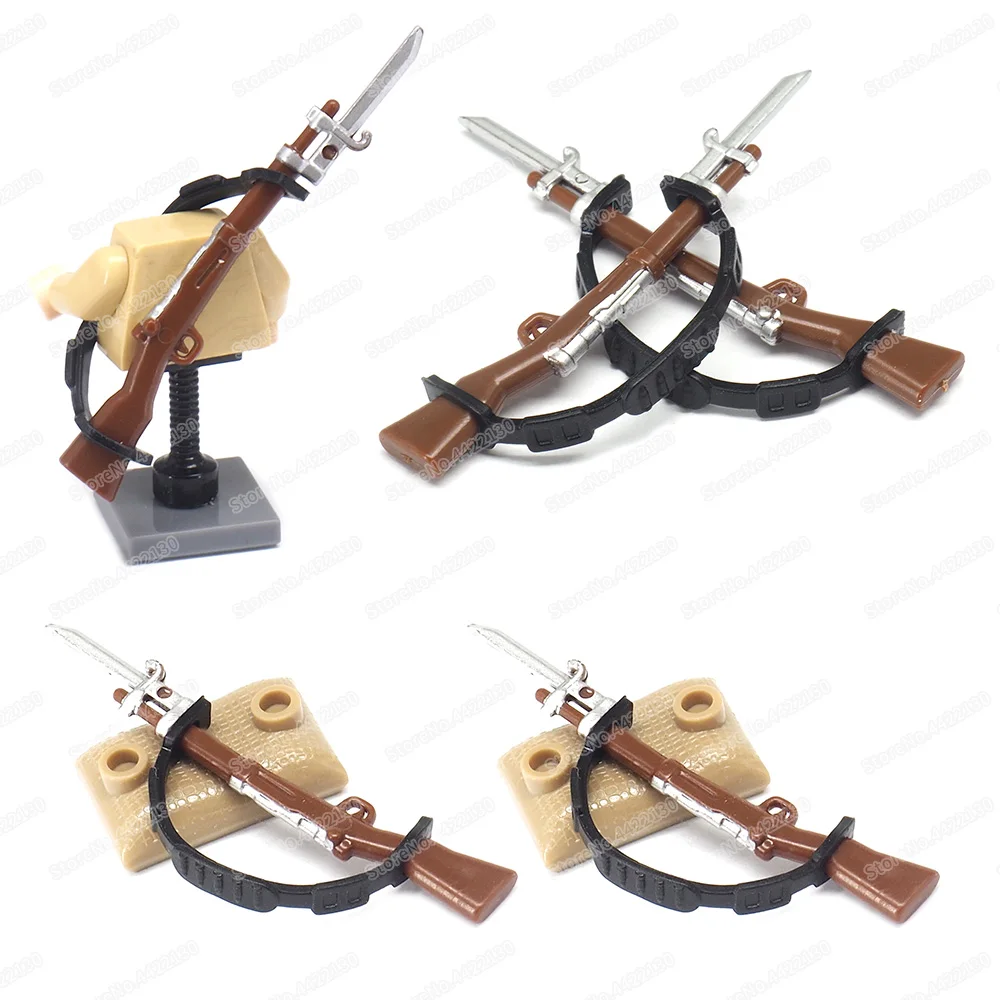 Assembly Guns Belt Type 98 Weapons Building Block Moc Figures WW2 War Soldier Equipment Creative Model Child Christmas Gifts Toy