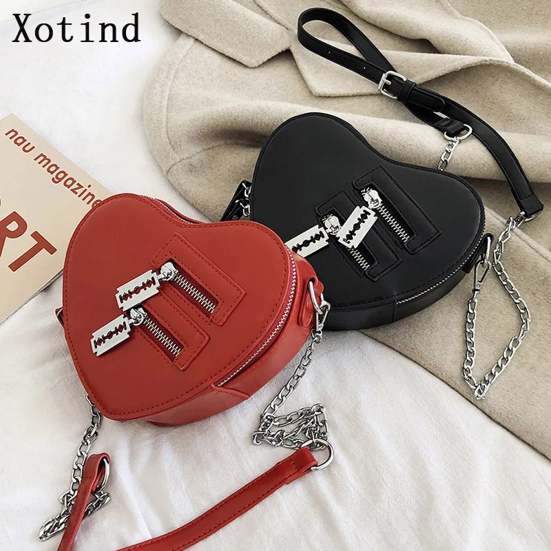 Fashion Love Heart Shape Shoulder Bags For Women 2024 Luxury Designer Leather Handbags Brand Female Chain Crossbody Purse Bag