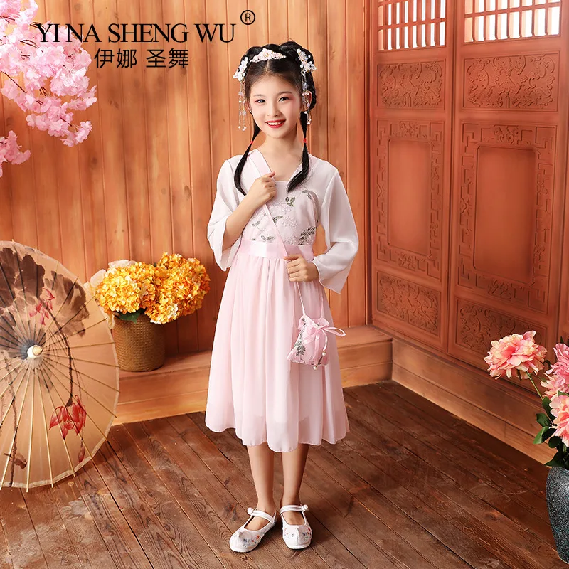 Kostum Cosplay Anak-anak Gaun Anak Perempuan Hanfu Cina Setelan Princess Tang Bordir Anak Perempuan Gaun Tradisional Cina Hanfu