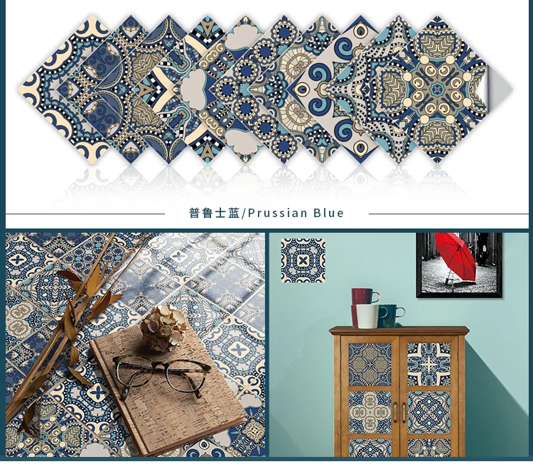10 stücke Kristall Mandala selbst klebende PVC-Wanda uf kleber schälen und kleben wasserdichte Küche Bad Tapete Wohnzimmer Wand dekoration – Detail 29