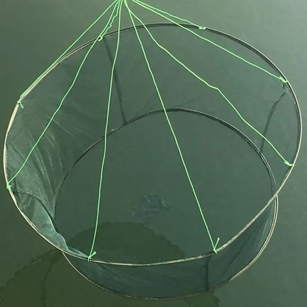 80/100CM Foldable Hanging Wire Fishing Net Steel Wire Mesh Fish Cage Bait Crab Shrimp Pier Pond Shrimp Minnow Trap Dip Mesh