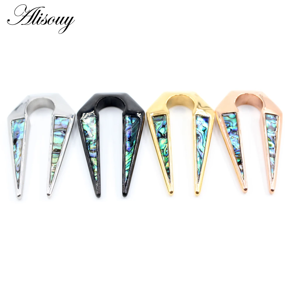 Alisouy 1PC Stainless Steel Shell Heavy Ear Clip Weight Plugs Tunnel Ear Gauges Expander Stretcher Earlobe Piercing Body Jewelry