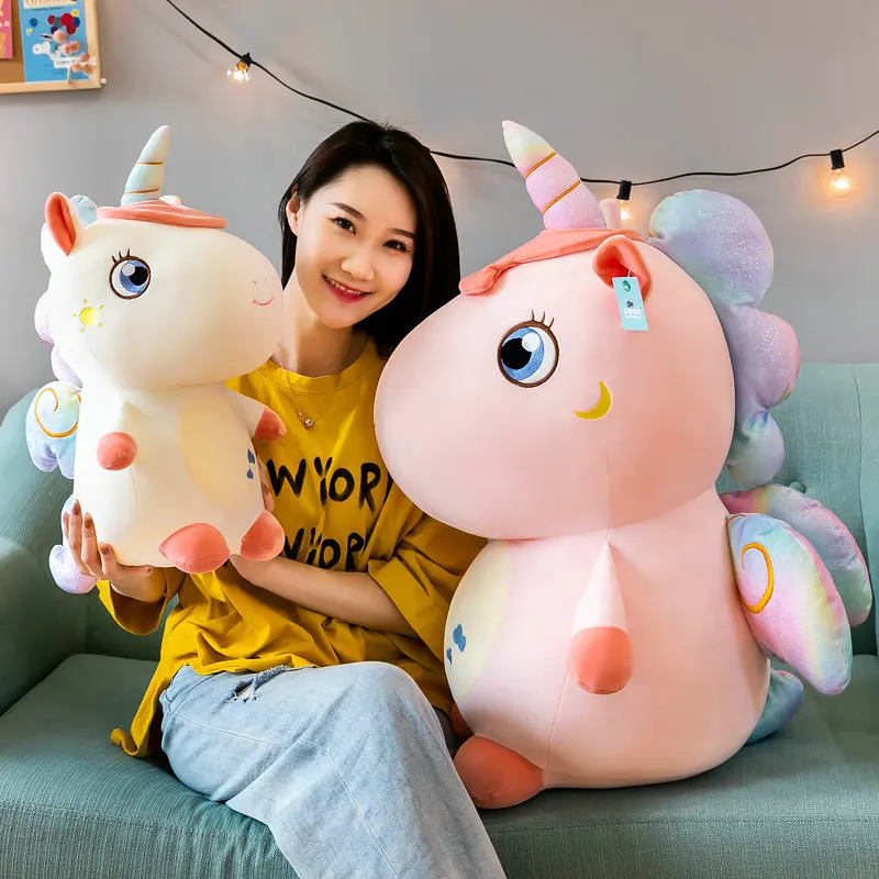 1pc 25-60cm Big Kawaii Embracable Unicorn with Wings Plush Toys Stuffed Soft Animal Unicorn Dolls for Baby Girls Birthday Gifts