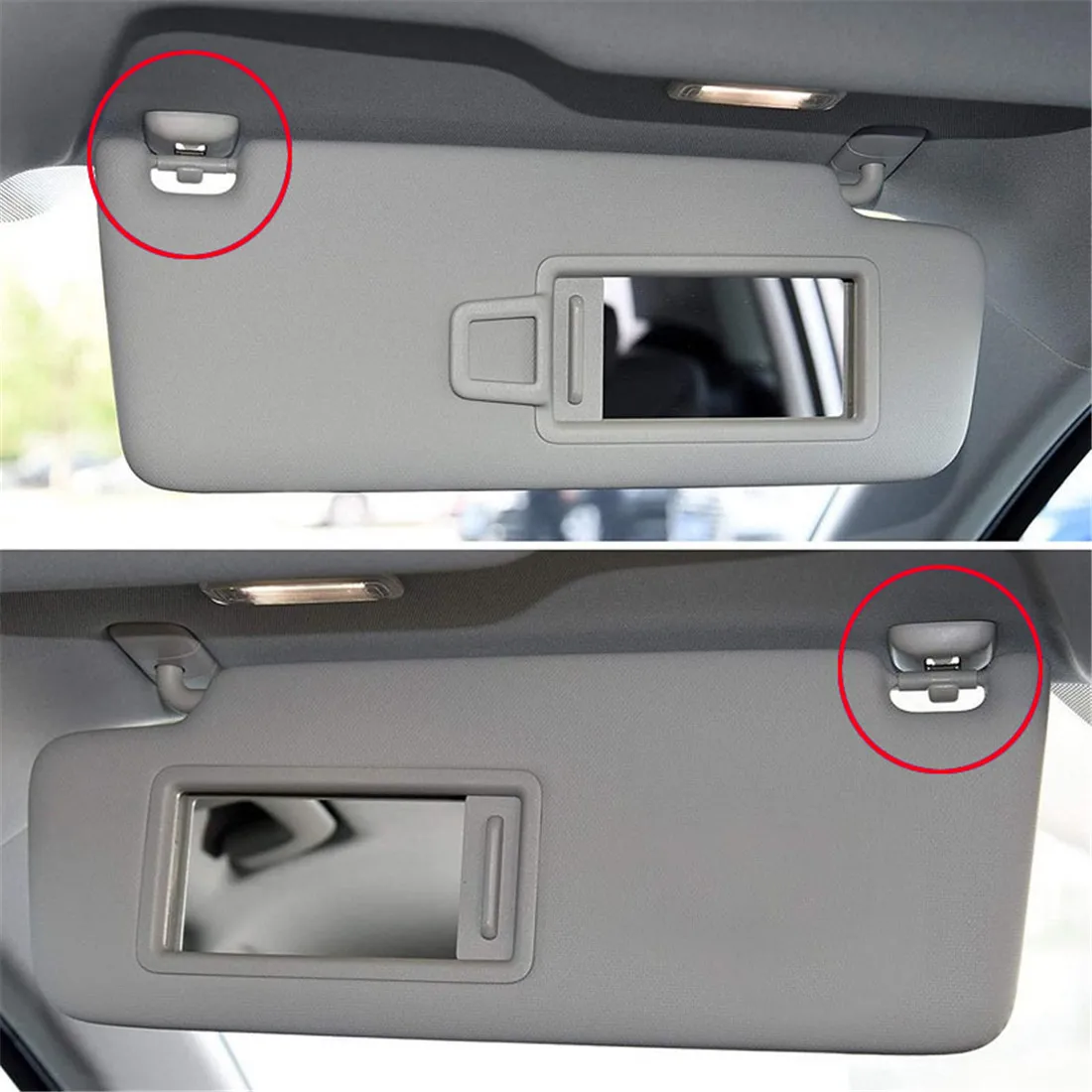 Pince de pare-soleil de voiture, 2 pièces, support de crochet de suspension intérieur gris pour Audi A1 A3 S3 A4 S4 Allroad A5 S5 Q3 Q5