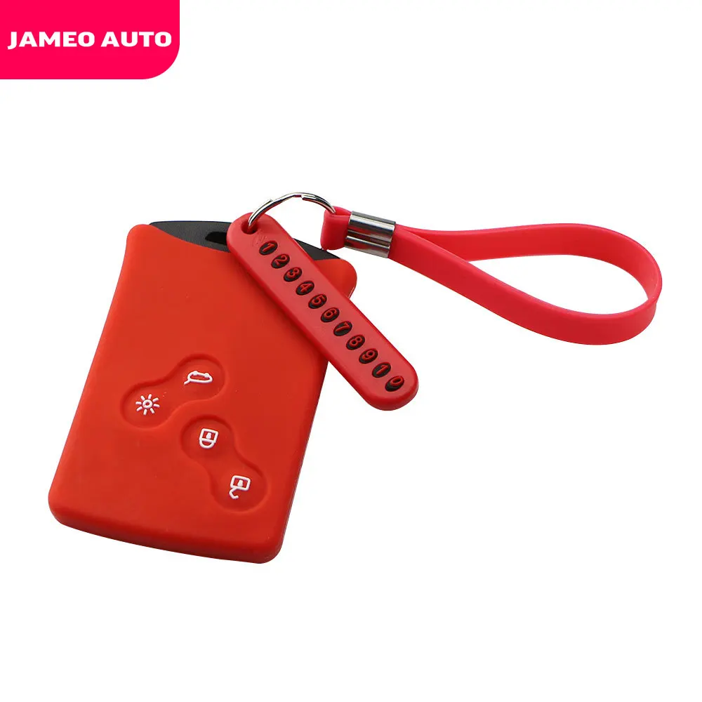 Silicone Car Key Case Cover Key Chain Phone Number Plate Key Ring for Renault Clio Logan Megane 2 3 Koleos Scenic Card