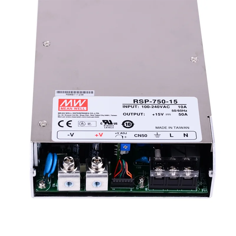 Mean Well RSP-750-15 meanwell 15VDC/50A/750W Single Output with PFC Function Power Supply online store