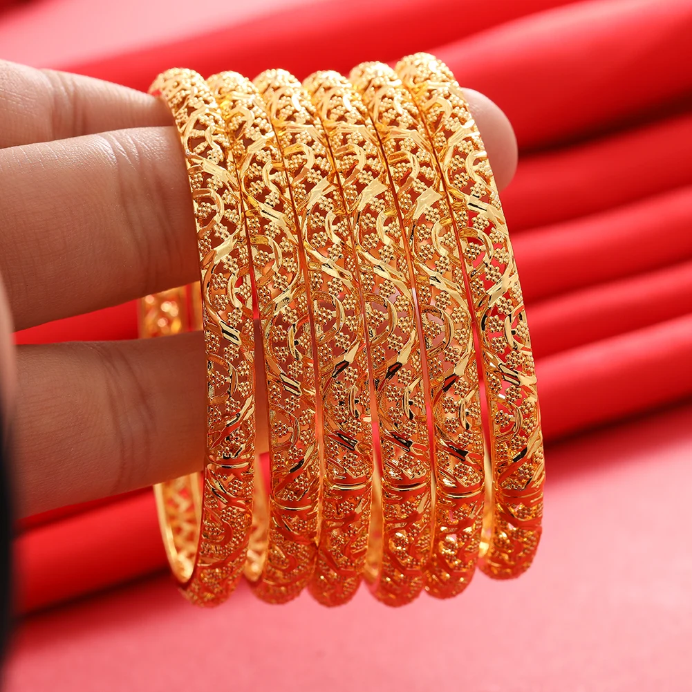 6Pieces Bracelet for Women Dubai Bangles Ethiopian Bangles African Jewelry Arab Middle East