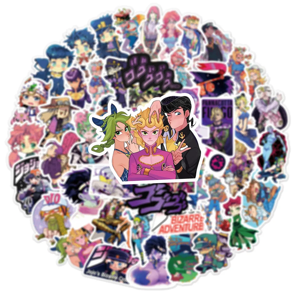 JOJO Bizarre Adventure Graffiti Sticker, Anime Cartoon, Laptop, guitarra, Maleta, monopatín, juguete de decoración, venta al por mayor, 10, 30, 50