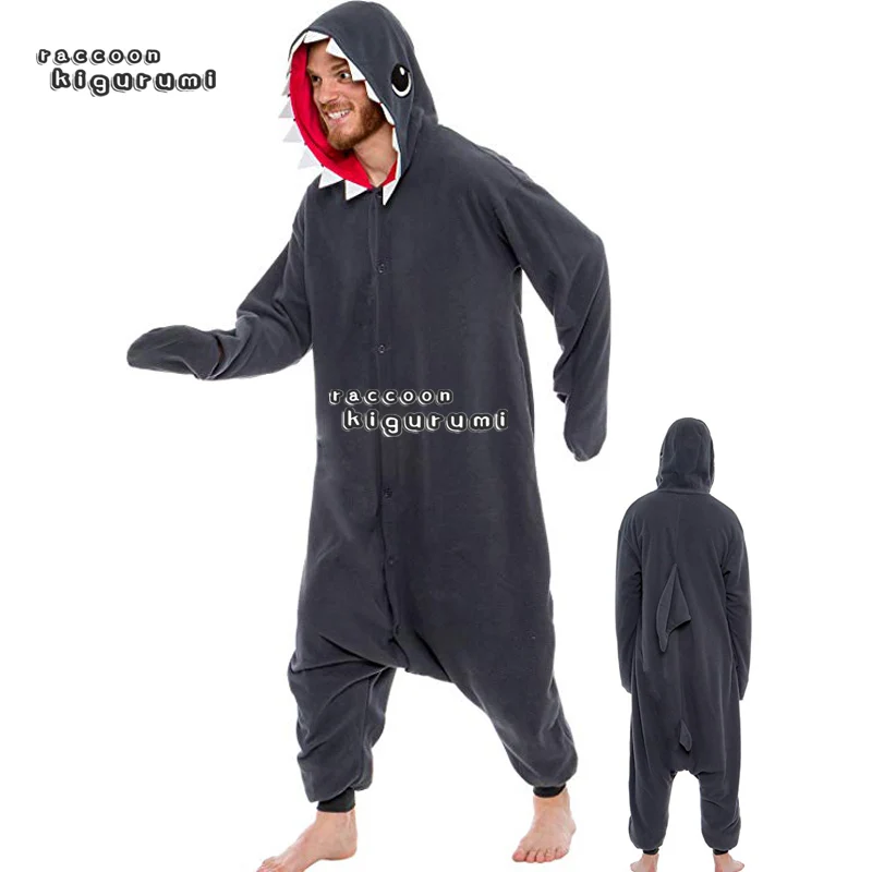 Animal Shark Christmas Woman Fleece Onesie Kids Unicorn Winter Halloween Cartoon Unisex Cosplay Pajama Raccoon Kigurumi Adult