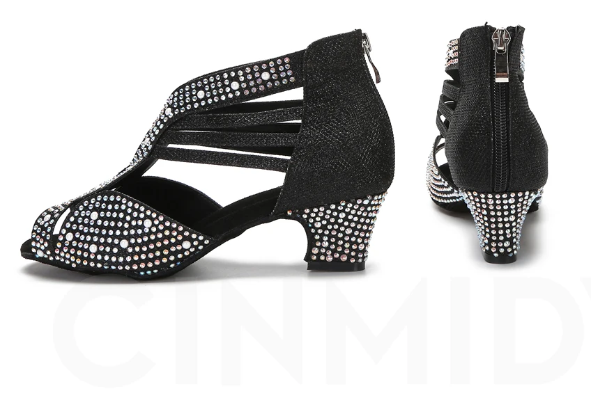 CINMIDY Tanzschuhe Damen Ballroom-Tanzschuhe Salsa-Latin-Tanzschuhe Moderne Tango-Schuhe Indoor-Party-Schuhe mit weicher Sohle 5CM – Detail 23