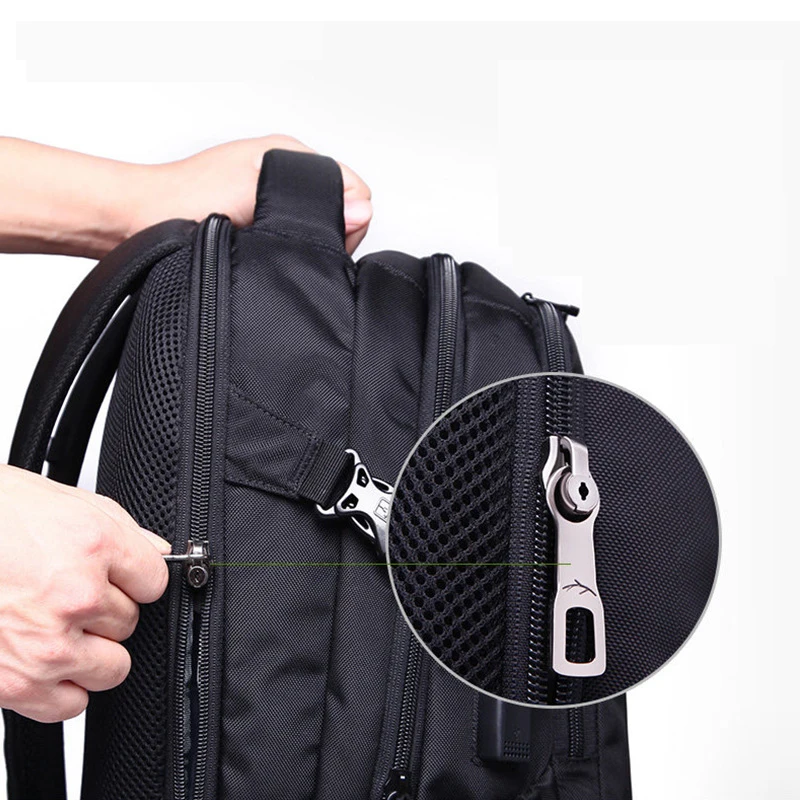 Mochila – sac à dos suisse anti-vol pour hommes et femmes, avec USB, pour ordinateur portable, voyage, école, Business, étanche, 17 pouces, 15.6