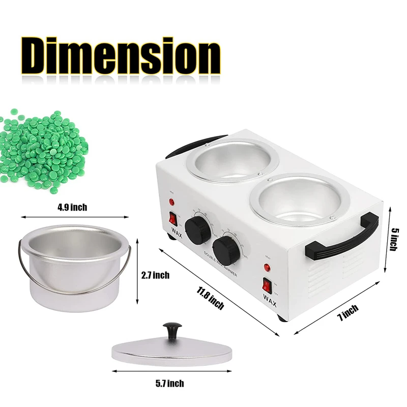 เครื่องทำแว๊กซ์ไฟฟ้าให้ความอบอุ่นแบบสองชั้นเครื่องละลายแว็กซ์พาราฟินทำสปาใบหน้าร้อนอุปกรณ์กำจัดขน