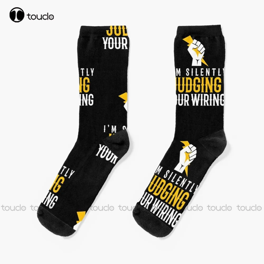 I'M Silently Judging Your Wiring Socks White Soccer Socks Christmas New Year Gift Custom Gift Unisex Adult Teen Youth Socks Sock