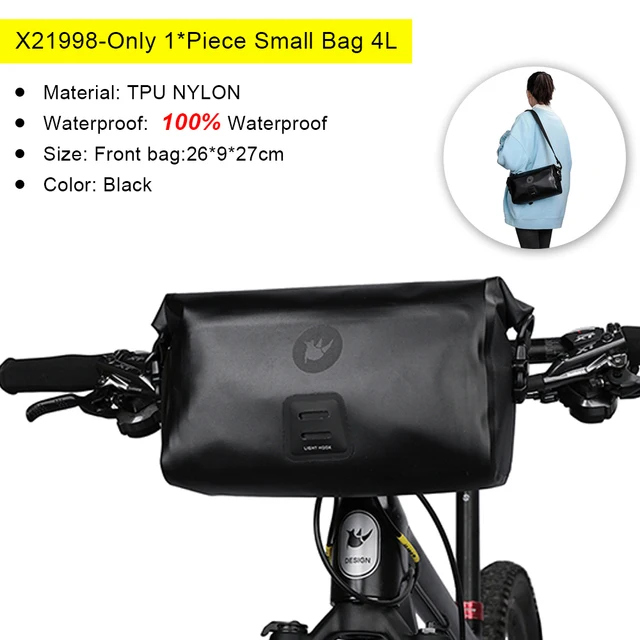 Rhinowalk Bicycle Bag Handlebar Bag Waterproof Front Tube Cycling Bag MTB Multifunction Portable 12L MTB Road Handlebar Bag image 3