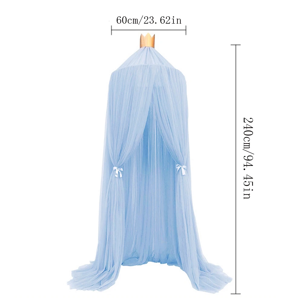 1pc Hanging Fairy Princess Mosquito Net Crown Round Screen Canopy Insect Bed Voile Garden Camping Anti-Mosquito Kids Room Decor