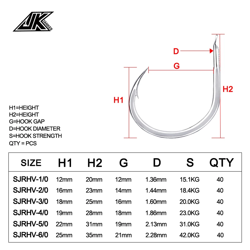 JK New  Hook Super Anti Rust Seawater  Craftsmanship Extremely Strong Fishing Gear