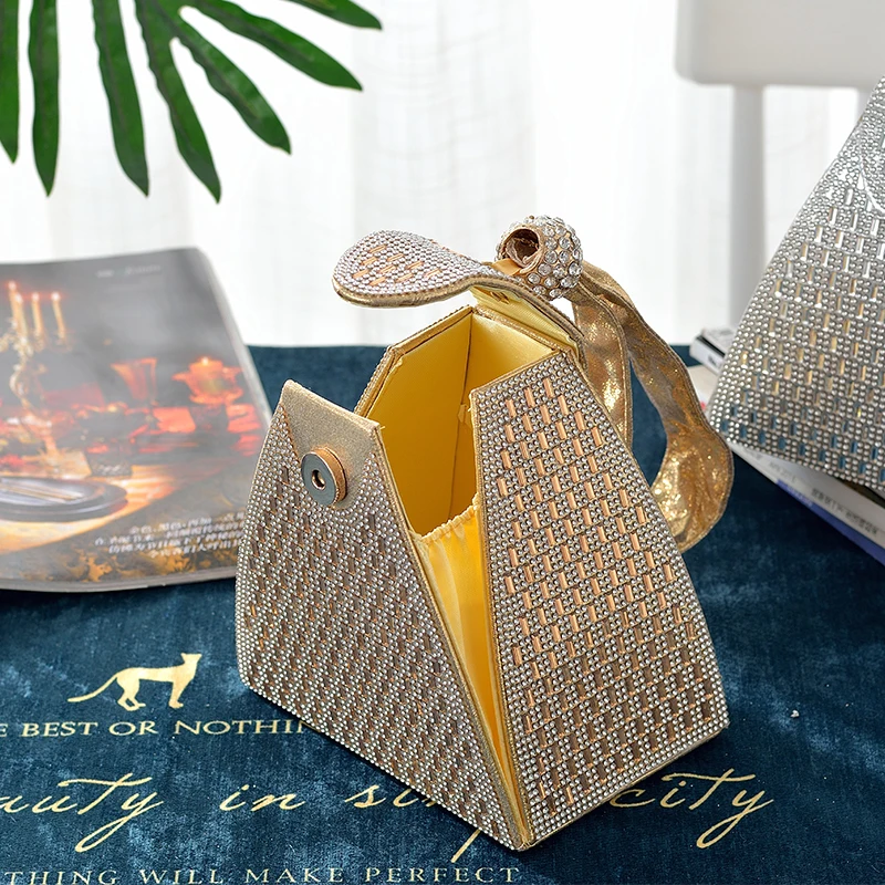 The Rhineston Cute shaped triangle Evening Clutch bag