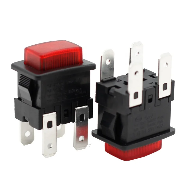 

Waterproof red button 4 pin terminals rocker switch IP65 in DPDT OUTDOOR