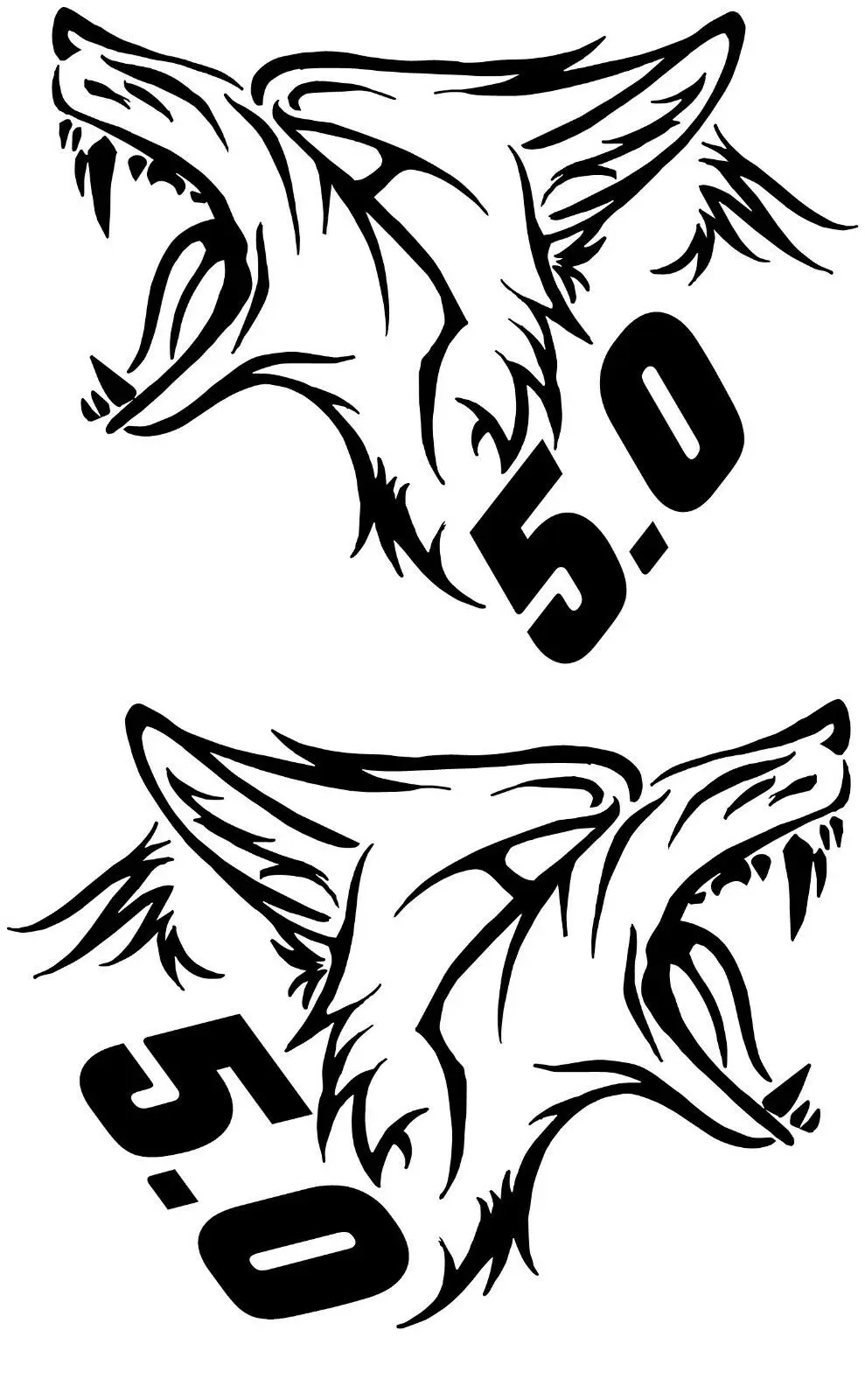 

Coyote vinyl decal sticker LEFT and RIGHT Suitable for SUV,Mustang GT 5.0