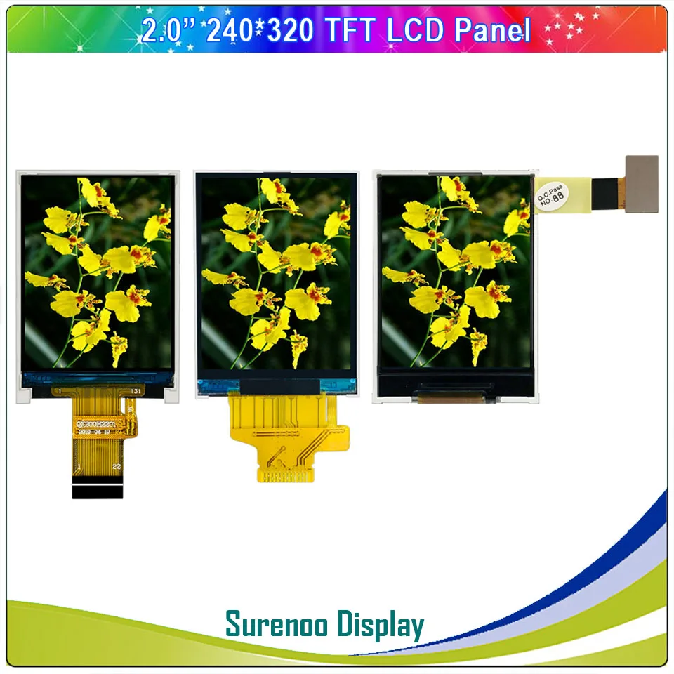 2,0-calowy 240*320 szeregowy SPI/8-bitowy MCU moduł TFT LCD Panel wyświetlacza LCM wbudowany sterownik ST7789/HX8347D
