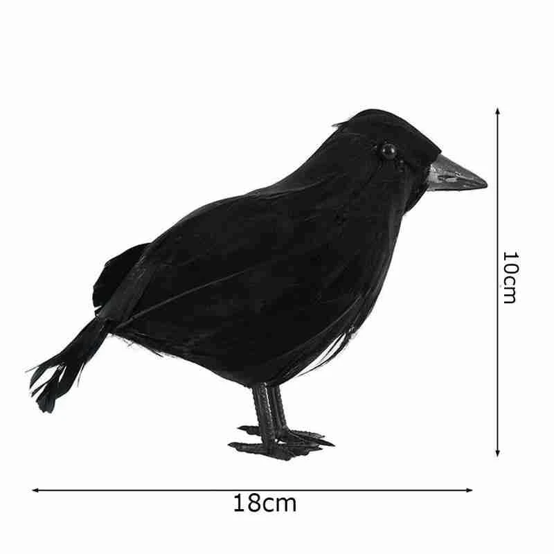 Halloween decoration Simulation Black Crow Animal Black Raven Prop Scary Decoration For Party Supplies