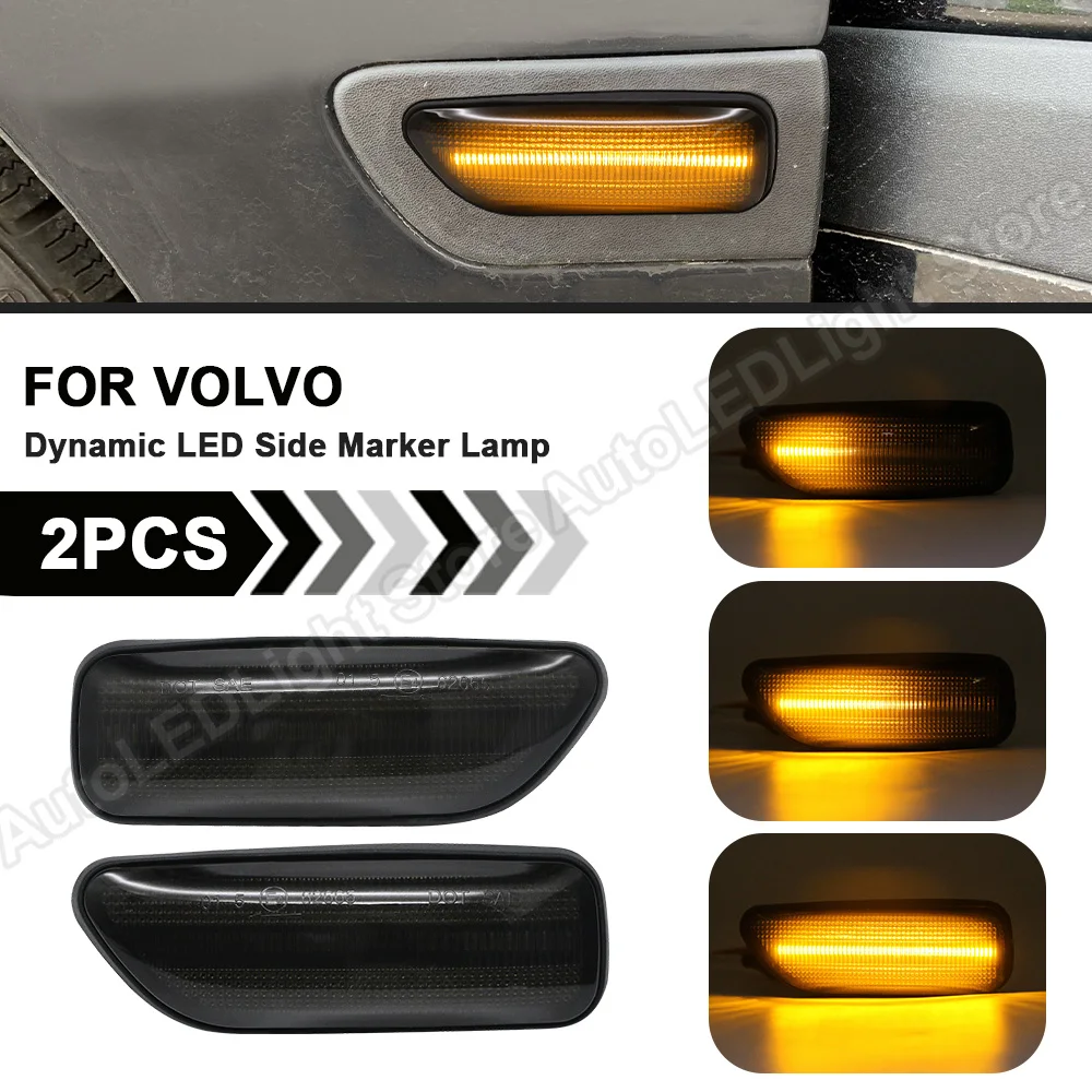 

2Pcs For Volvo S60 S80 V70 XC XC90 2003-2006 Dynamic LED Side Marker Lights Arrow Turn Signal Flashing Blinker Indicator Lamp