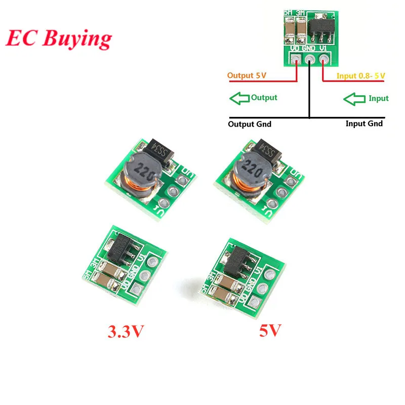 10 pz/1 pz DC-DC 0.9-3.3 V a 3.3 V 500mA 0.5A 0.9-5 V a 5 V Mini Step Up Boost Modulo di Alimentazione DC DC Per Arduino convertitore di tensione