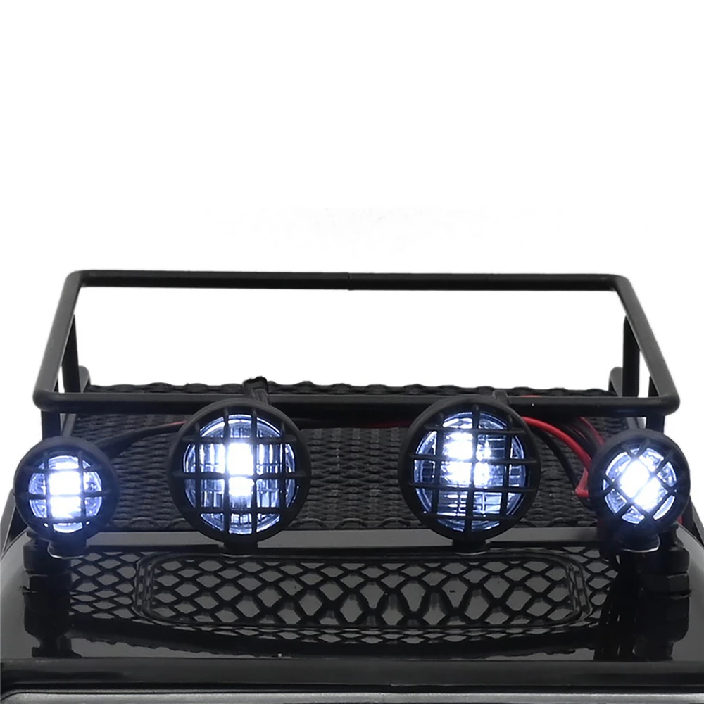 1/10 1/8 1/9 Climbing Car Roof Luggage Rack Frame Top with LED Light for MN90 MN90K MN99 MN96 MN99S MN40 RC Model Car