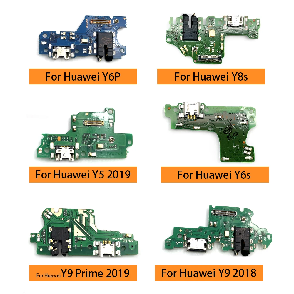 USB Charger Charging Port Board Flex Cable Connector For Huawei Y9S Y6P Y8S Y8P Y7P Y6S P40 Lite E 5G Y5 Y6  Y9 Prime 2018 2019