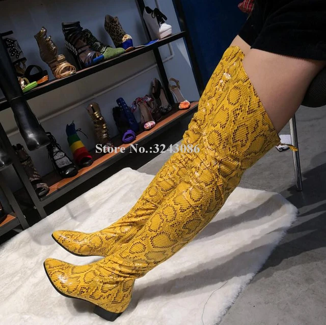 Thigh high shops boots snakeskin