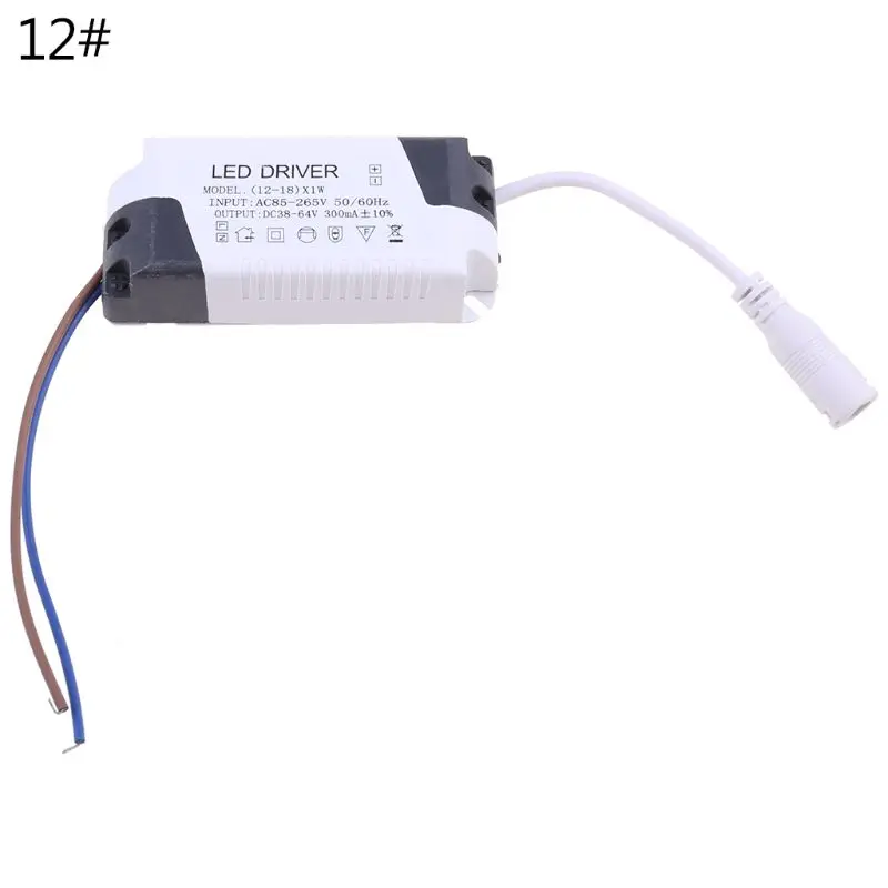 LED Constant Current Driver AC 85-265V 1-3W/ 4-7W/ 8-12W/ 12-18W/ 18-25W Power Supply Adapter Transformer for Panel Light