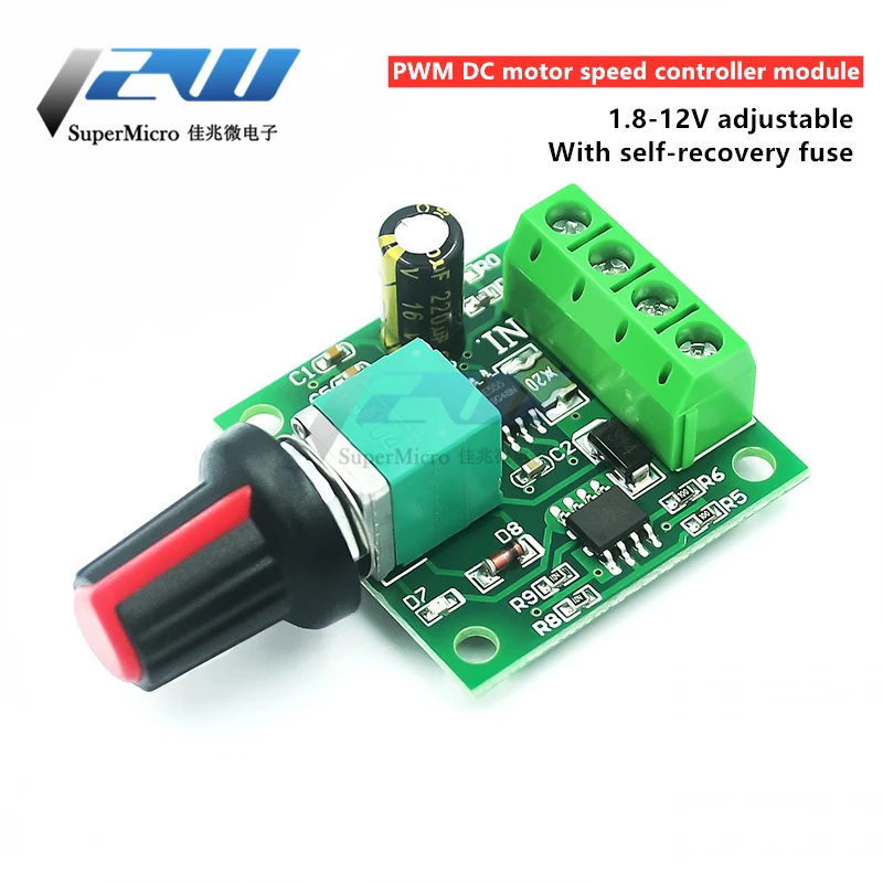 1PCS DC 1.8V 3V 5V 6V 12V 2A PWM Motor Speed Controller Low Voltage Motor Speed Control Switch PWM Adjustable Drive Module1803BK