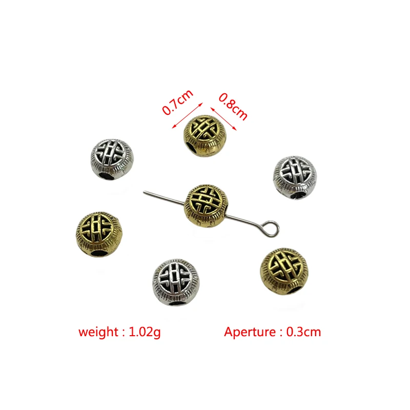 

JunKang Zinc Alloy Amulet Chinese Knot Wheel Spacer Bead DIY Bracelet Necklace Jewelry Connector Making Supplies Accessories