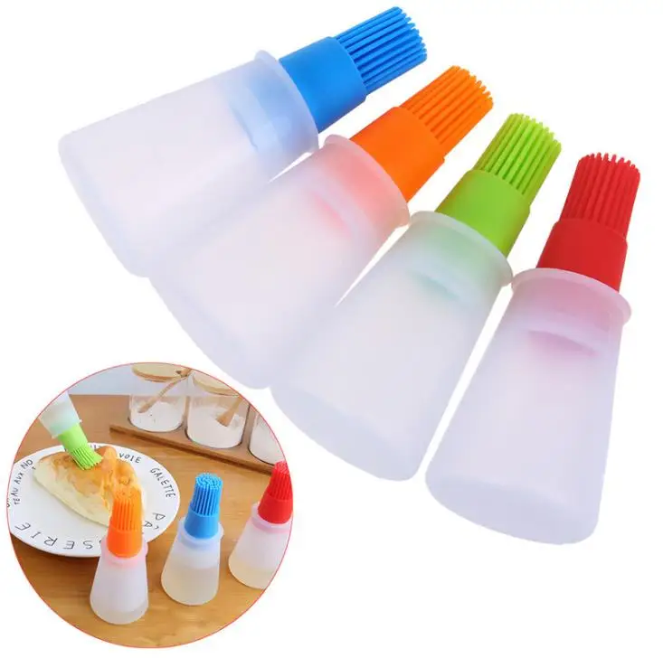 Wholesale 300pcs/lot Resisting Silicone BBQ Basting Oil Brush Barbecue Cooking Pastry Oil Brush Grill Oil Bottle Brushes Tool SN