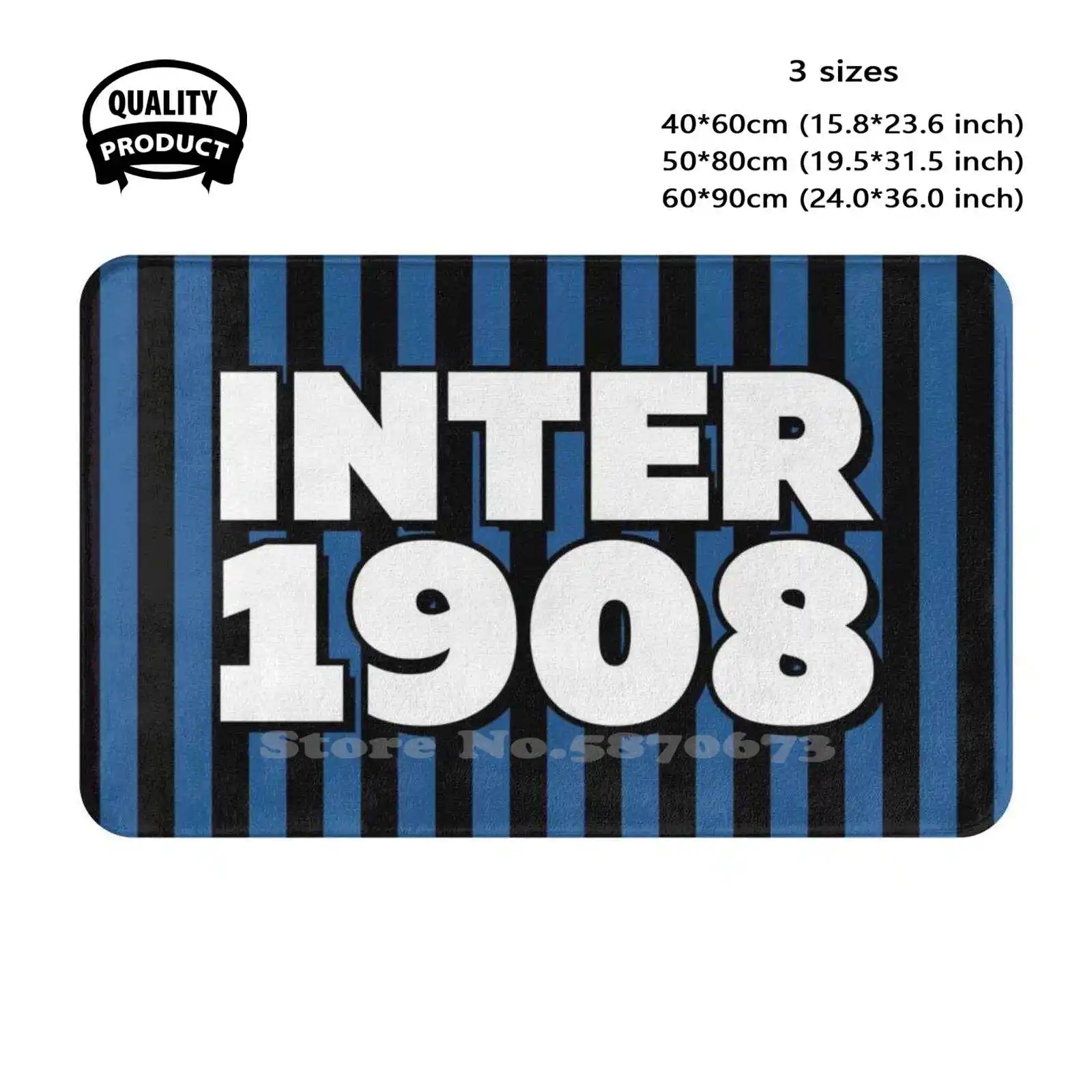 Inter 1908-cojín suave para el hogar, alfombra para puerta de coche, Milán, fútbol, azul, Italia, campeón negro, calcio Inter