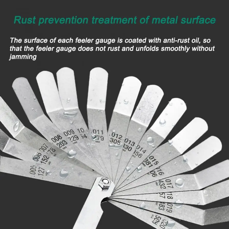 Gap Gauge 0.127-0.508mm stal nierdzewna wysoka precyzja monolityczny zawór wtykowy miernik grubości Metric Filler Feeler Gauge