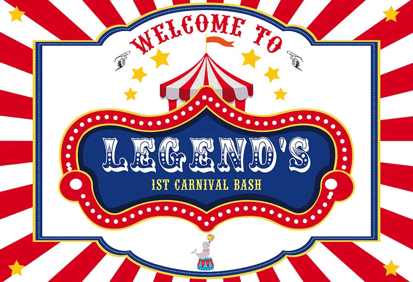 Mehofond السيرك موضوع التصوير خلفية الطفل 1st عيد ميلاد كرنفال حفلة راية صور خلفية استوديو فوتوزون