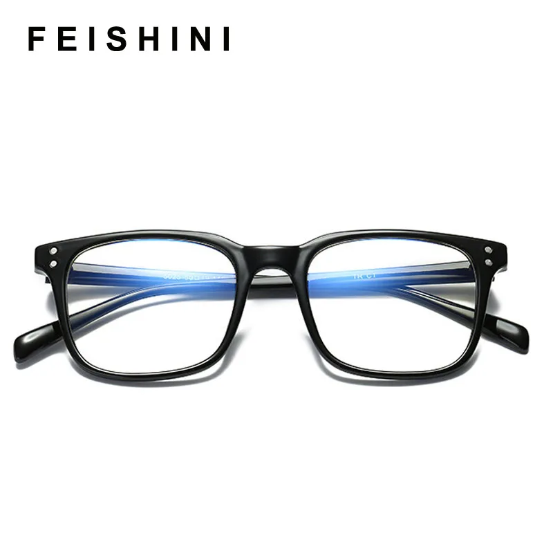 Feishini Anti Blue Light Glasses Blocking Filter Reduces Business Frames Eyewear Photochromic Glasses Women Improve Comfort