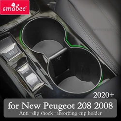 Car Water Cup Holder Storage Box for Peugeot 2008 e-2008 208 e-208 GT 2019 - 2024 Drink Bottle Fixed Protective Case Accessories