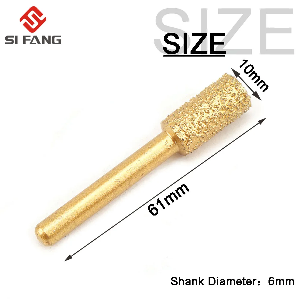 6/8/10mm 6mm Vỏ Cắt Kim Cương Đầu Mài Gắn Điểm Chút Ngọc Đính Đá Đánh Bóng dremel Dụng Cụ Quay 1 cái