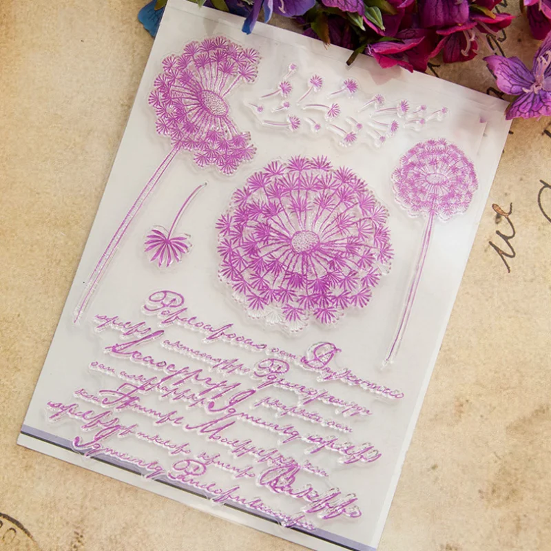 Dandelion Transparent Clear Silicone Stamp Seal DIY Scrapbook Rubber Stencil Embossing Diary Decoration Office School Supplies