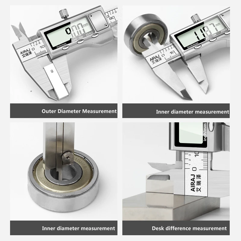 AIRAJ New High-precision Digital Caliper Stainless Steel Long Waterproof Vernier Caliper Level Multi-function Measuring Tool