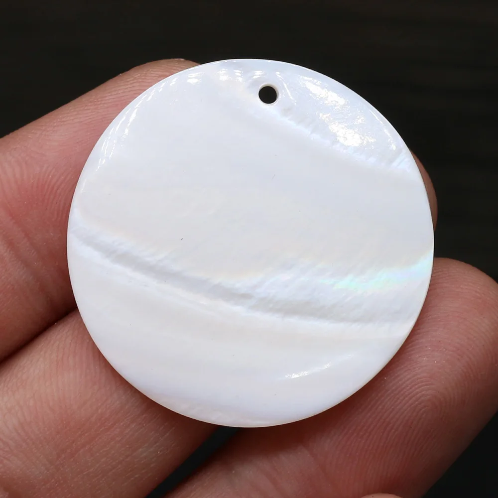 10pcs Natural Freshwater Round White Shell Mother of Pearl Shell Pendant for Jewelry Making DIY Necklace Earring Women Gift