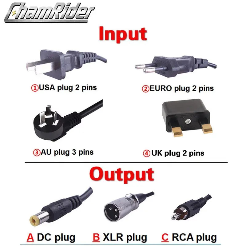 Lithium Battery Charger for Electric Bike,36V,48V,52V,4A Fast Charger,42V,54.6V,58.8V,Li-ion Battery Pack, Ebike, DC, XLR, RCA