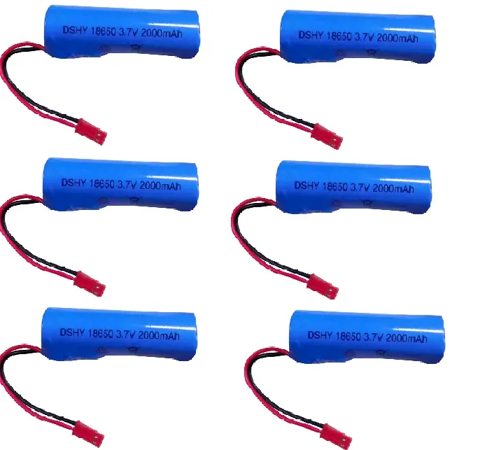 3.7v 2000mah 18650 Li-ion Battery For RC Stunt Car  Toys JST Plug RC Boat Car Water soft Gun Battery Parts