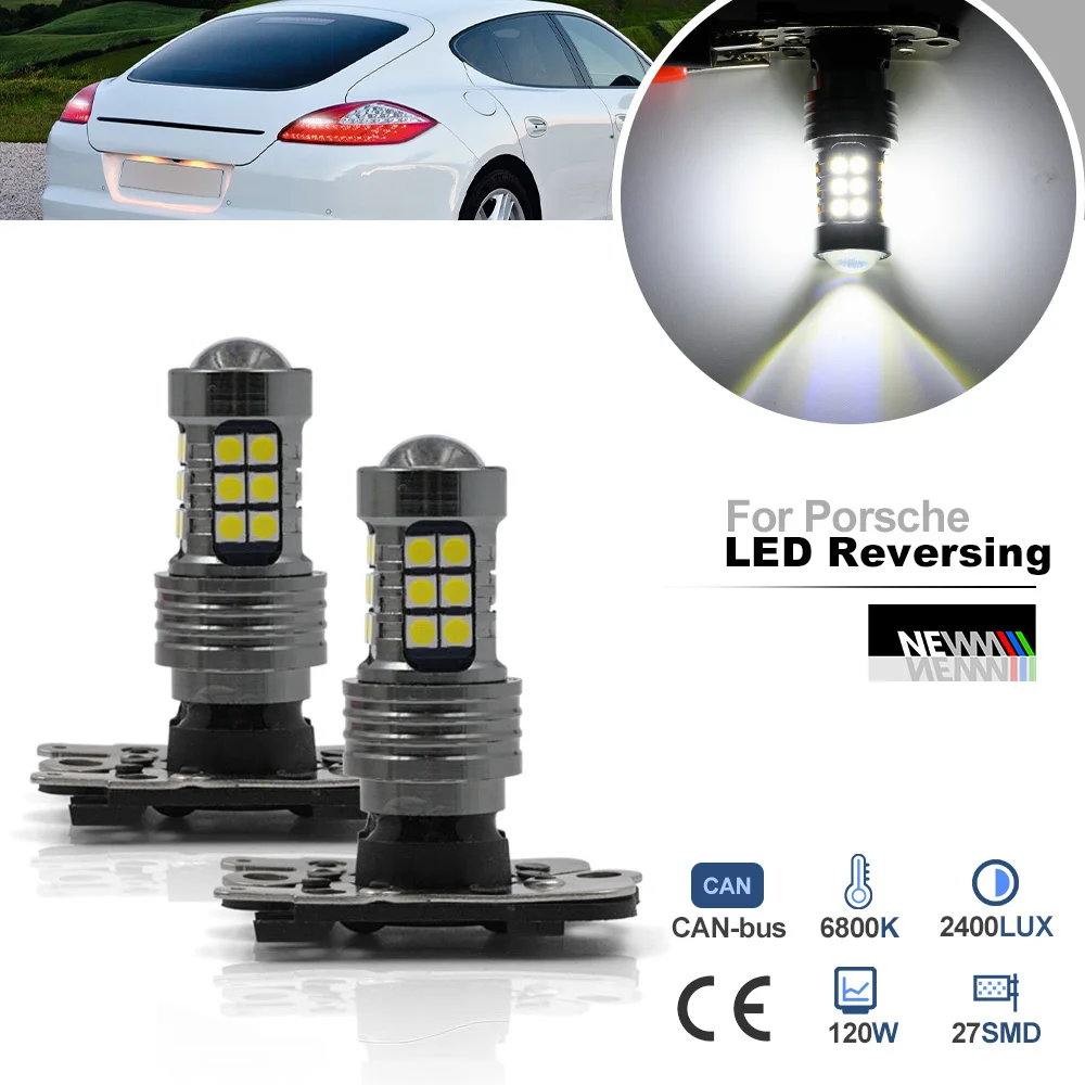 For Porsche 970 Panamera 997.2 911 987.2 Cayman 987.2 Boxster Canbus PH16W LED Reverse Light Car Backup Lamp Signal Bulb