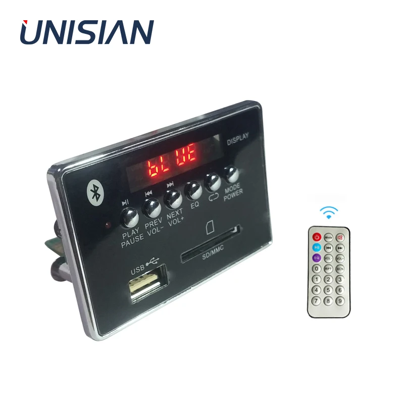 UNISIAN Bluetooth 5.0 decoder Board With Mini Power Output Mp3  Decoding Player Support MP3  WMA WAV FLAC APE Remote Control DAC