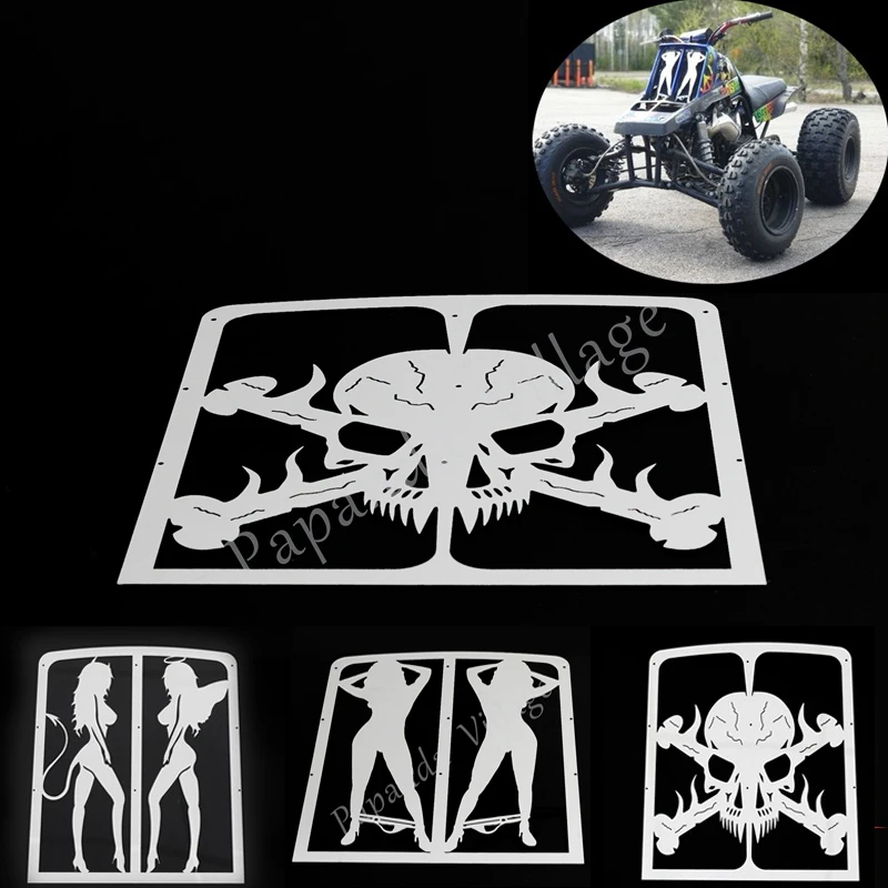 

Для Yamaha Banshee 1987-2012 ATV аксессуары из нержавеющей стали Череп решетка радиатора защита кулер решетка сетка крышка